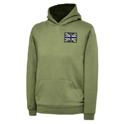 Thin Blue Line Union Jack Embroidered Children's Hoodie