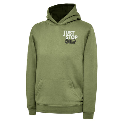 Just Stop Oil Embroidered Children's Hoodie