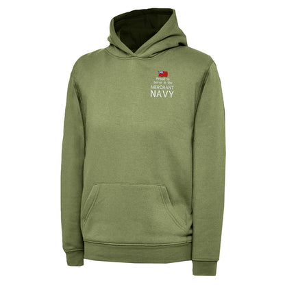 Proud to Serve in The Merchant Navy Embroidered Children's Hoodie