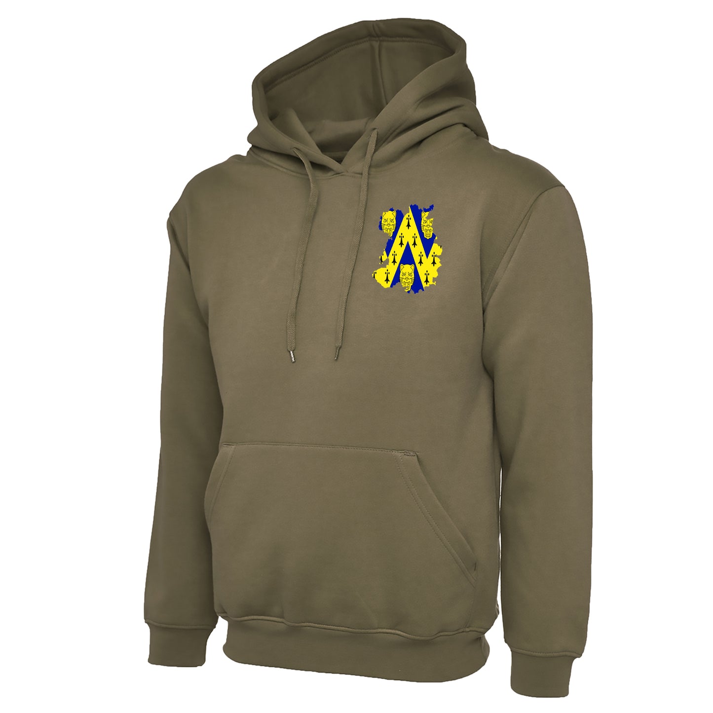 Shropshire Flag Map Embroidered Hoodie