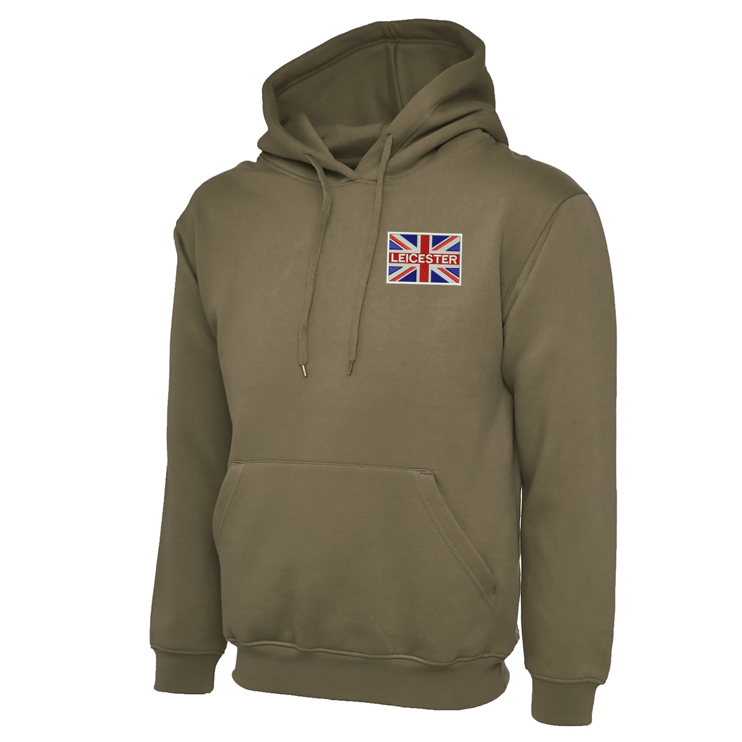 Leicester Coloured Union Jack Embroidered Hoodie