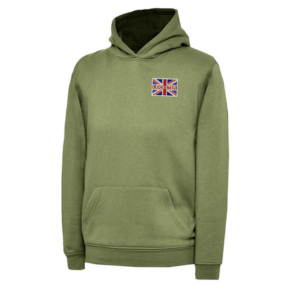 Leicester Coloured Union Jack Embroidered Children's Hoodie