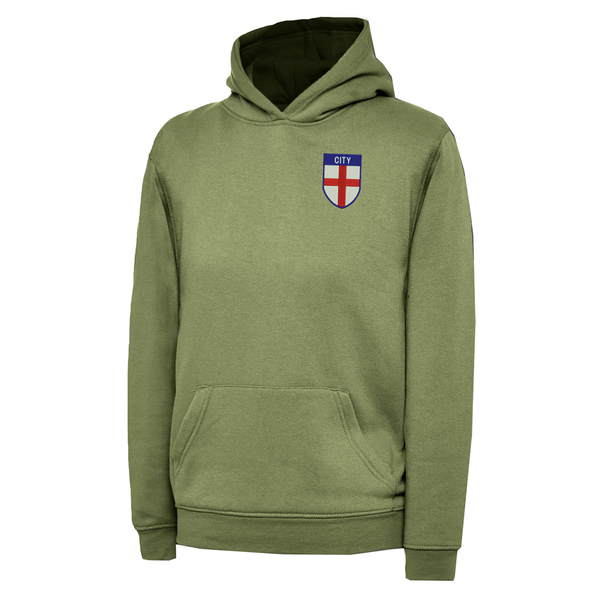 City Flag of England Shield Embroidered Children's Hoodie