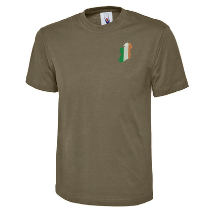 Ireland Flag Map Embroidered Classic T-Shirt