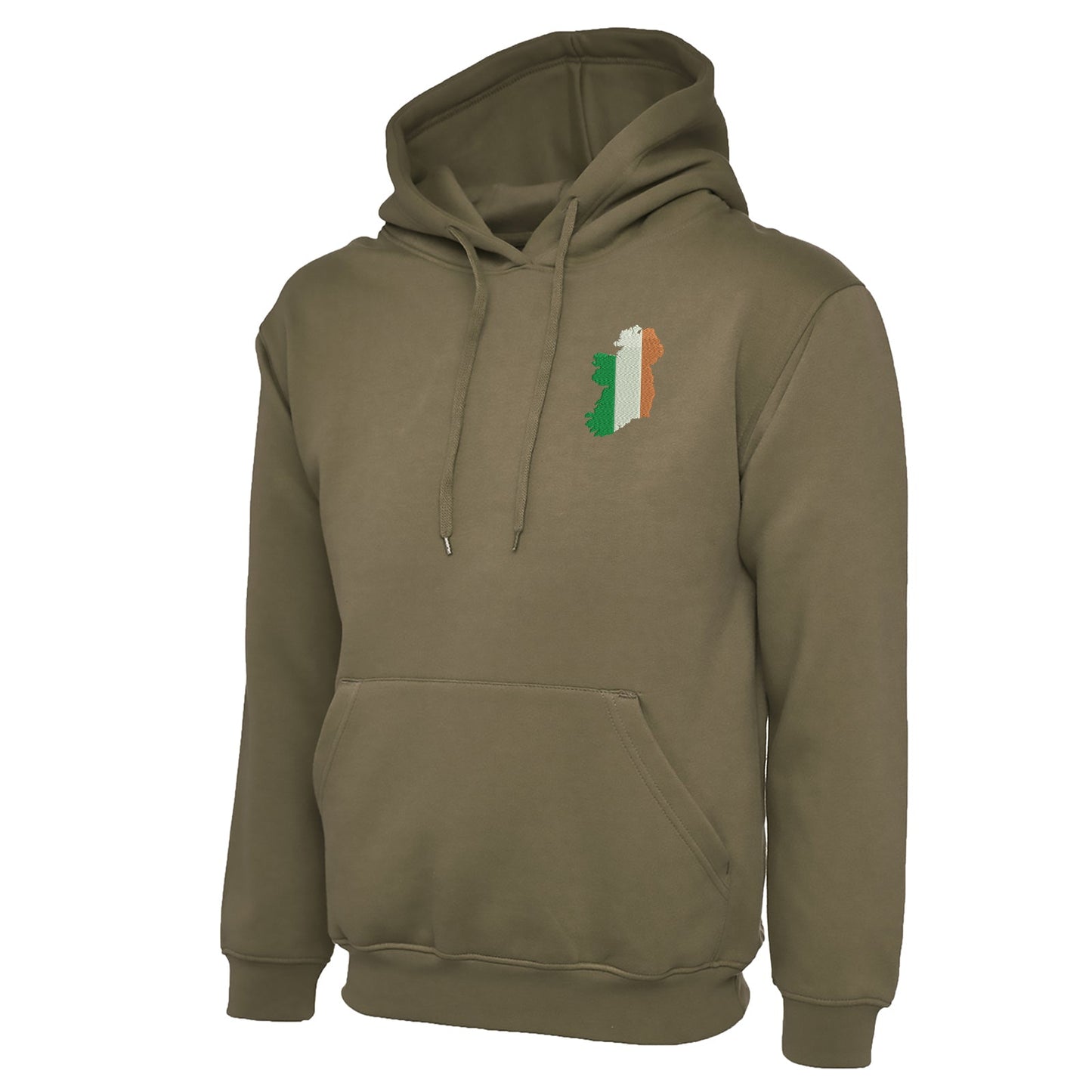 Ireland Flag Map Embroidered Classic Hoodie