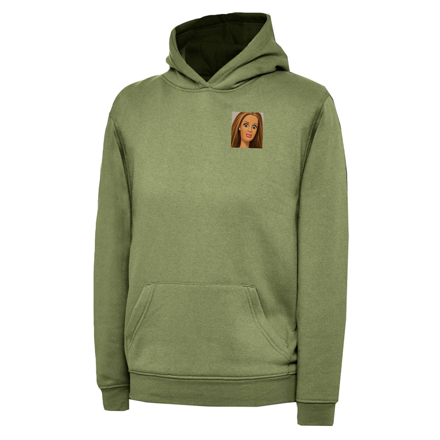 Children's Funny Distressed Doll Face Meme Hoodie