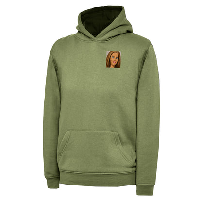 Children's Funny Distressed Doll Face Meme Hoodie