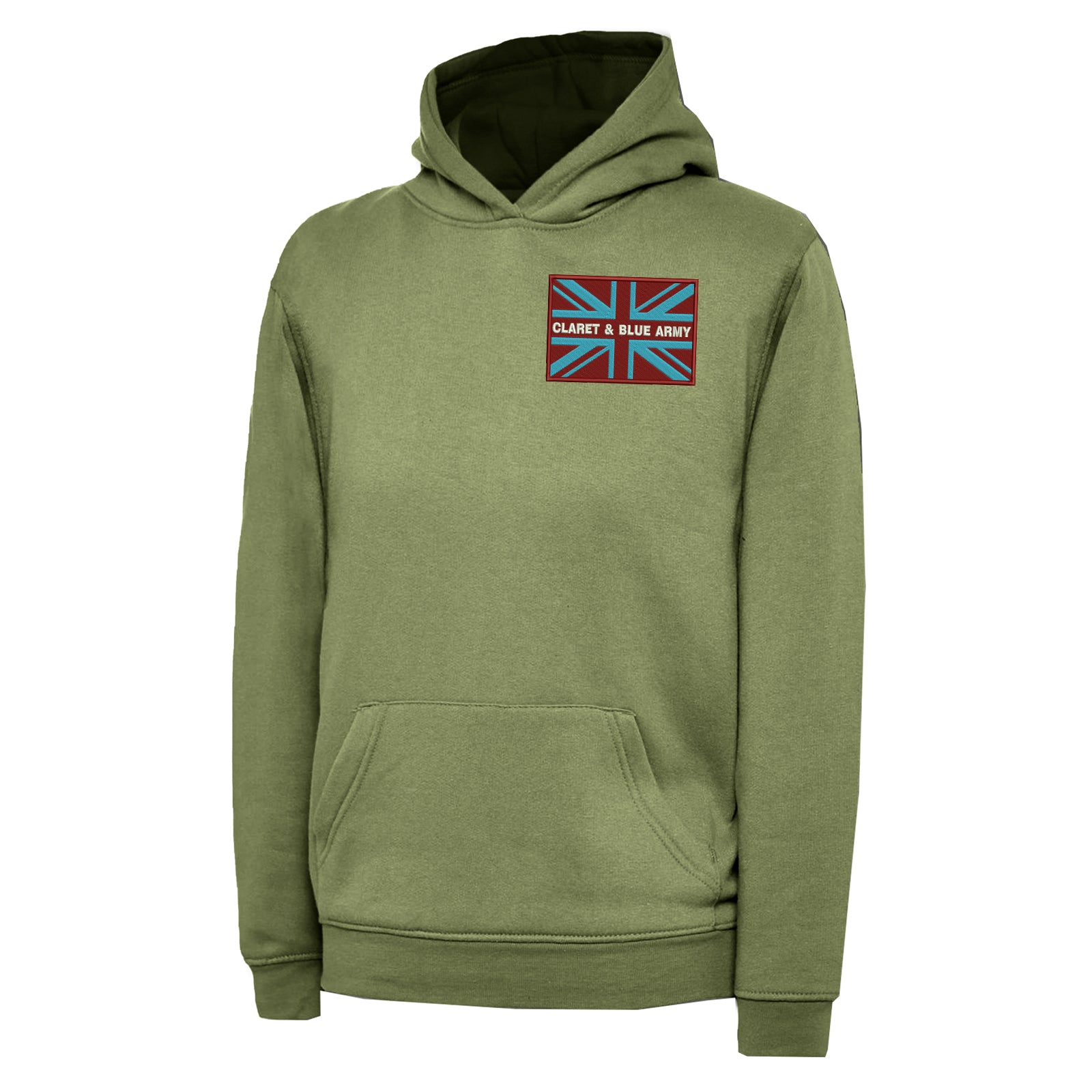 Claret & Blue Army Coloured Union Jack Hoodie