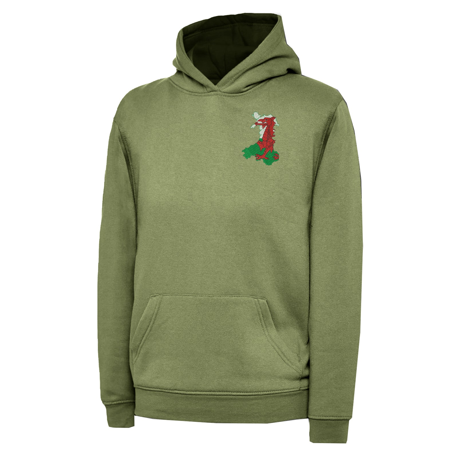 Wales Flag Map Embroidered Classic Hoodie