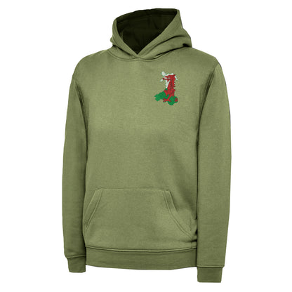 Wales Flag Map Embroidered Classic Hoodie