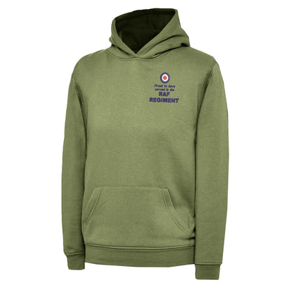 Proud to Have Served in The RAF Regiment Embroidered Children's Hoodie