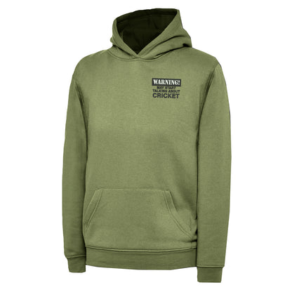 Warning May Start Talking About Cricket Children's Hoodie