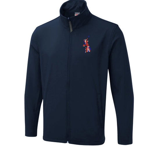United Kingdom Flag Map Embroidered Lightweight Soft Shell Jacket