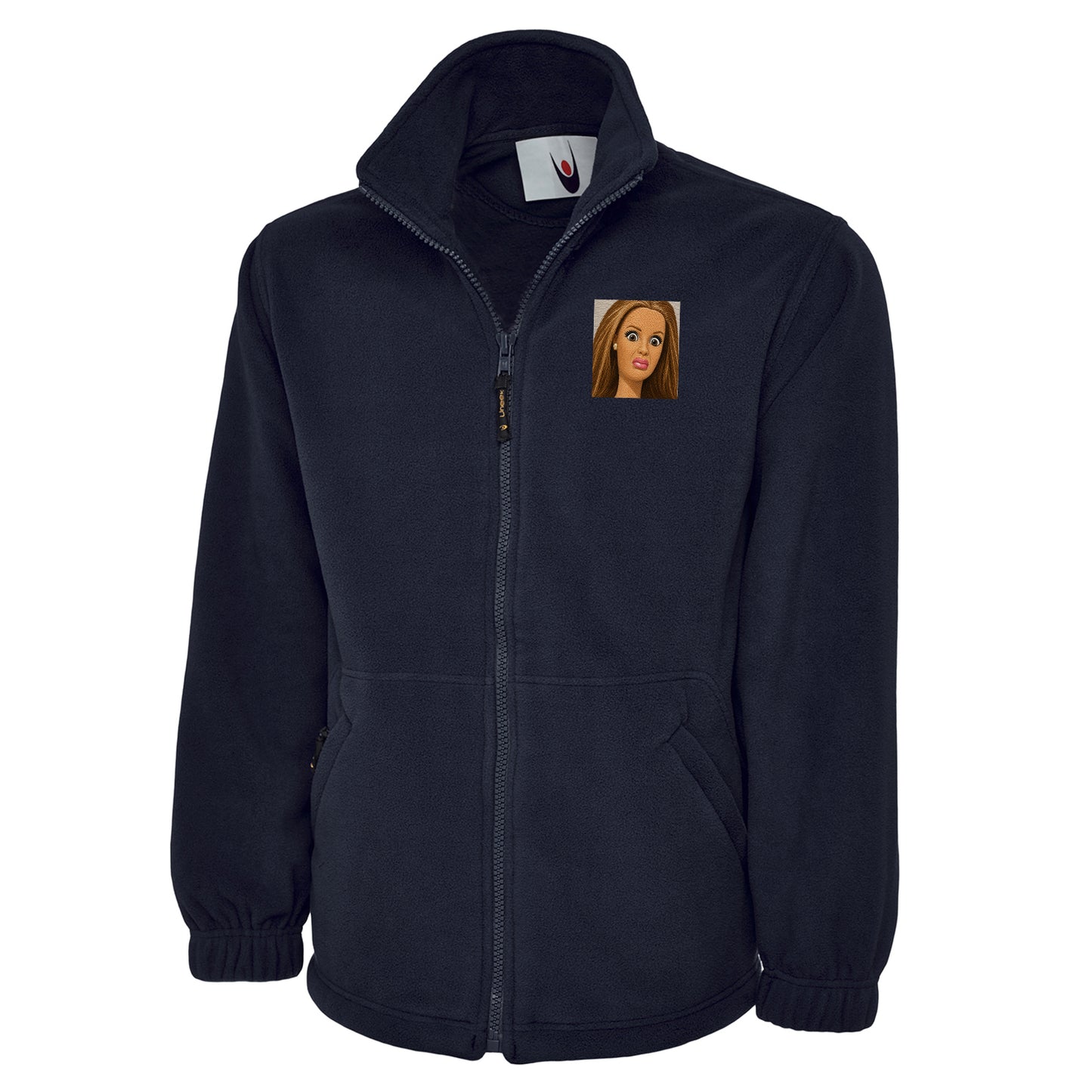 Funny Distressed Doll Face Meme Fleece Jacket