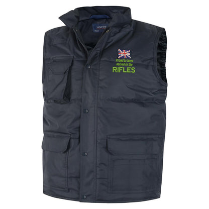 Proud to Have Served in The Rifles Embroidered Super Pro Body Warmer