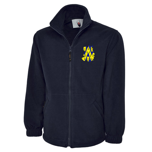 Shropshire Flag Map Embroidered Premium Fleece Jacket