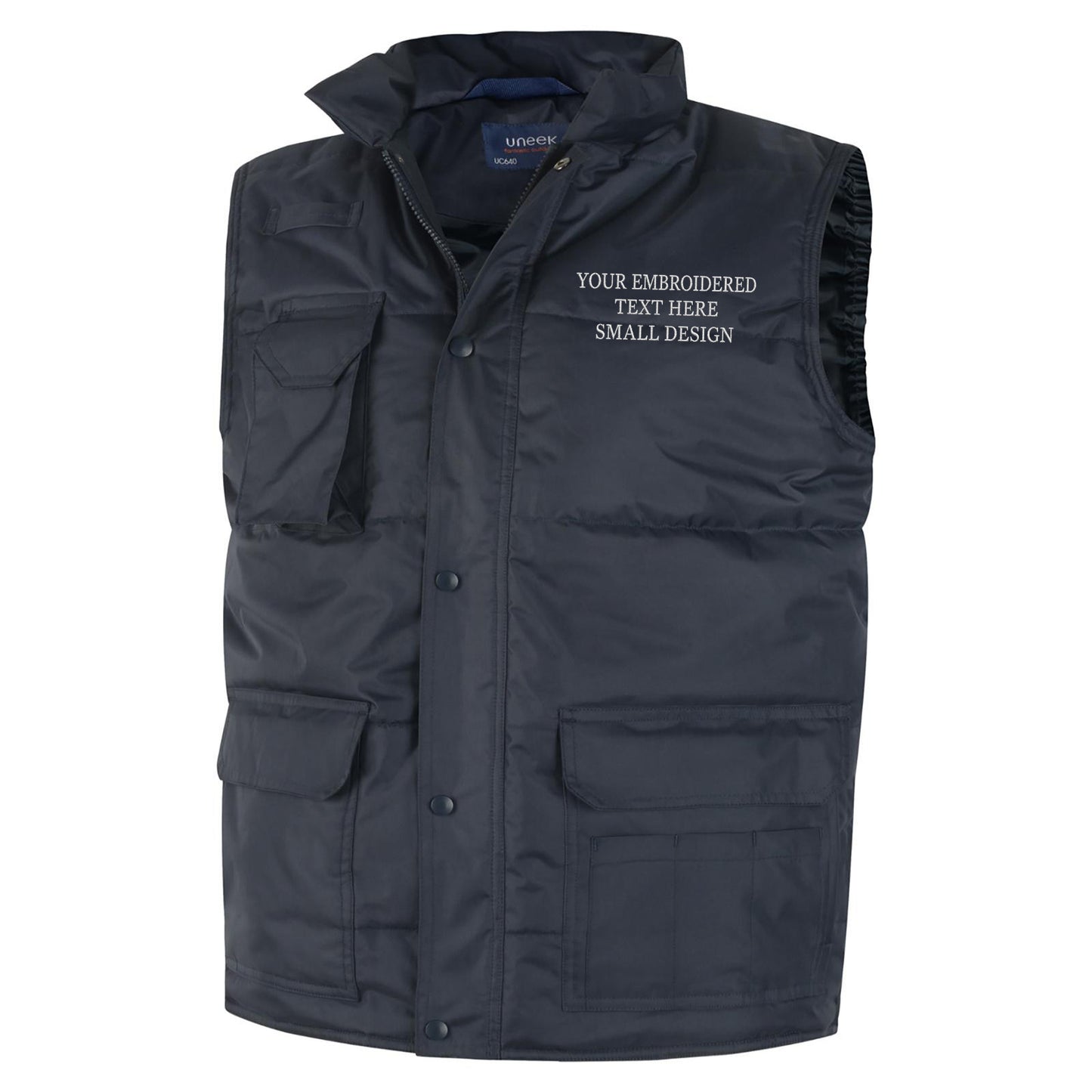 Personalised Custom Small Text Bodywarmer