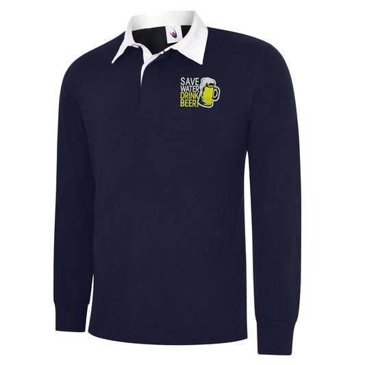 Save Water Drink Beer Rugby Shirt