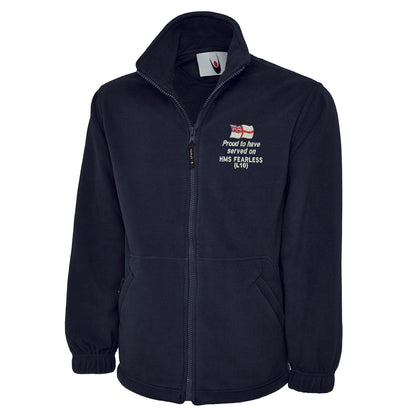 Proud to Have Served on HMS Fearless (L10) Premium Fleece Jacket