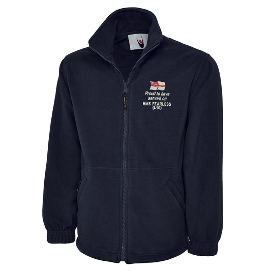 Proud to Have Served on HMS Fearless (L10) Premium Fleece Jacket