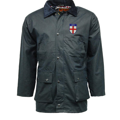 City Flag of England Shield Padded Wax Jacket