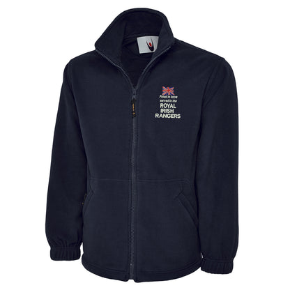 Proud to Have Served in The Royal Irish Rangers Embroidered Premium Fleece