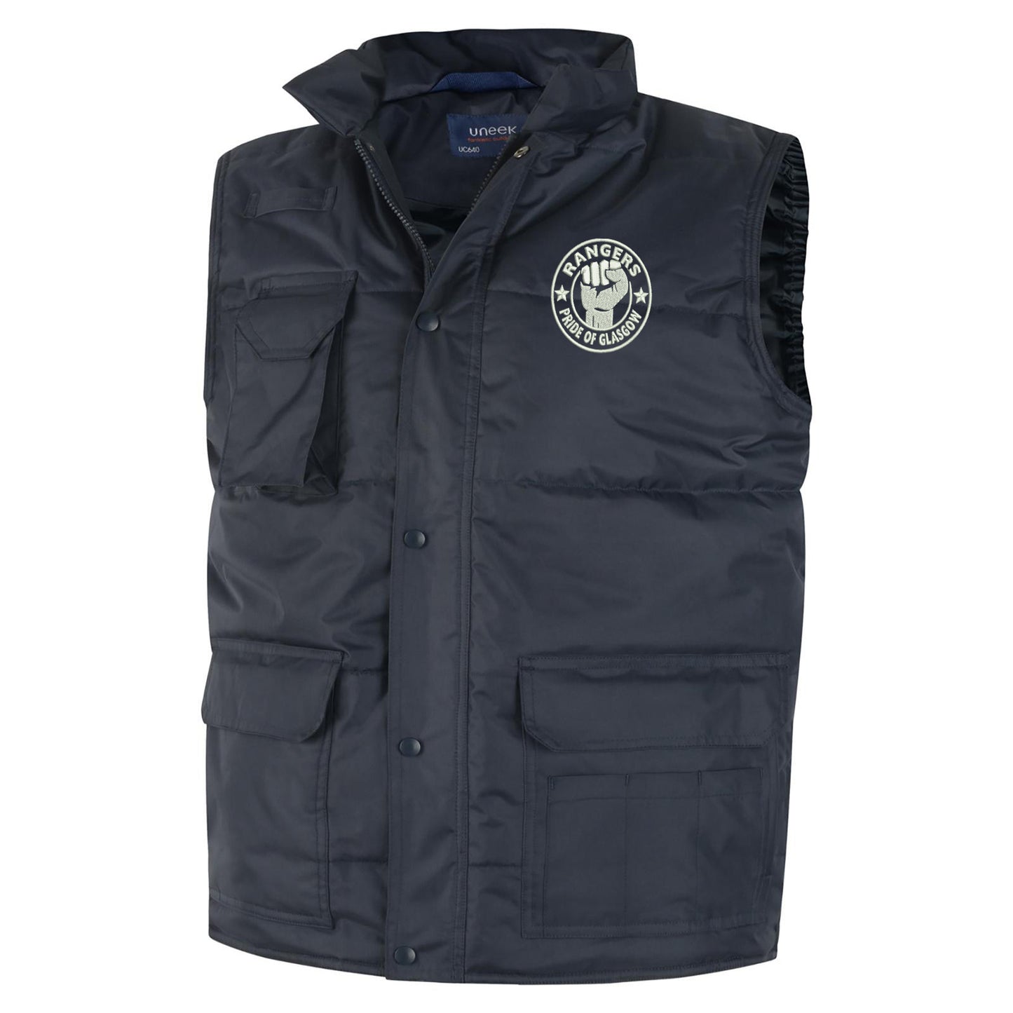 Rangers Pride of Glasgow Embroidered Super Pro Body Warmer