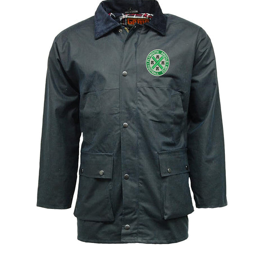Retro Plymouth 1911 Embroidered Padded Wax Jacket
