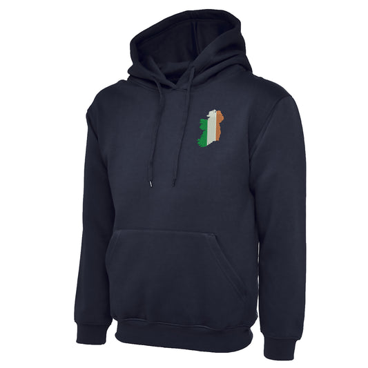 Ireland Flag Map Embroidered Classic Hoodie