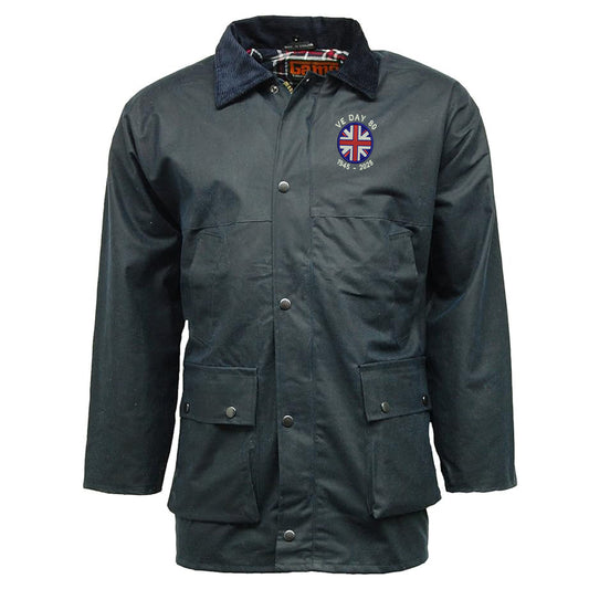 VE Day 80 1945-2025 Embroidered Padded Wax Jacket
