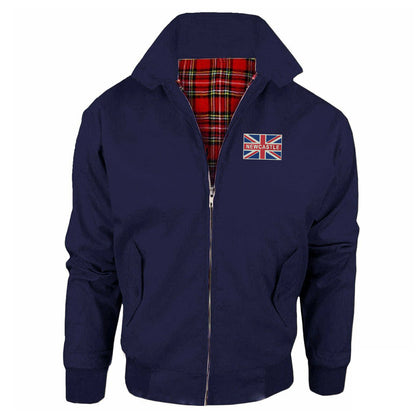 Newcastle Coloured Union Jack Flag Embroidered Classic Harrington Jacket