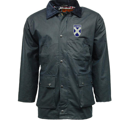 Coatbridge Flag of Scotland Shield Padded Wax Jacket