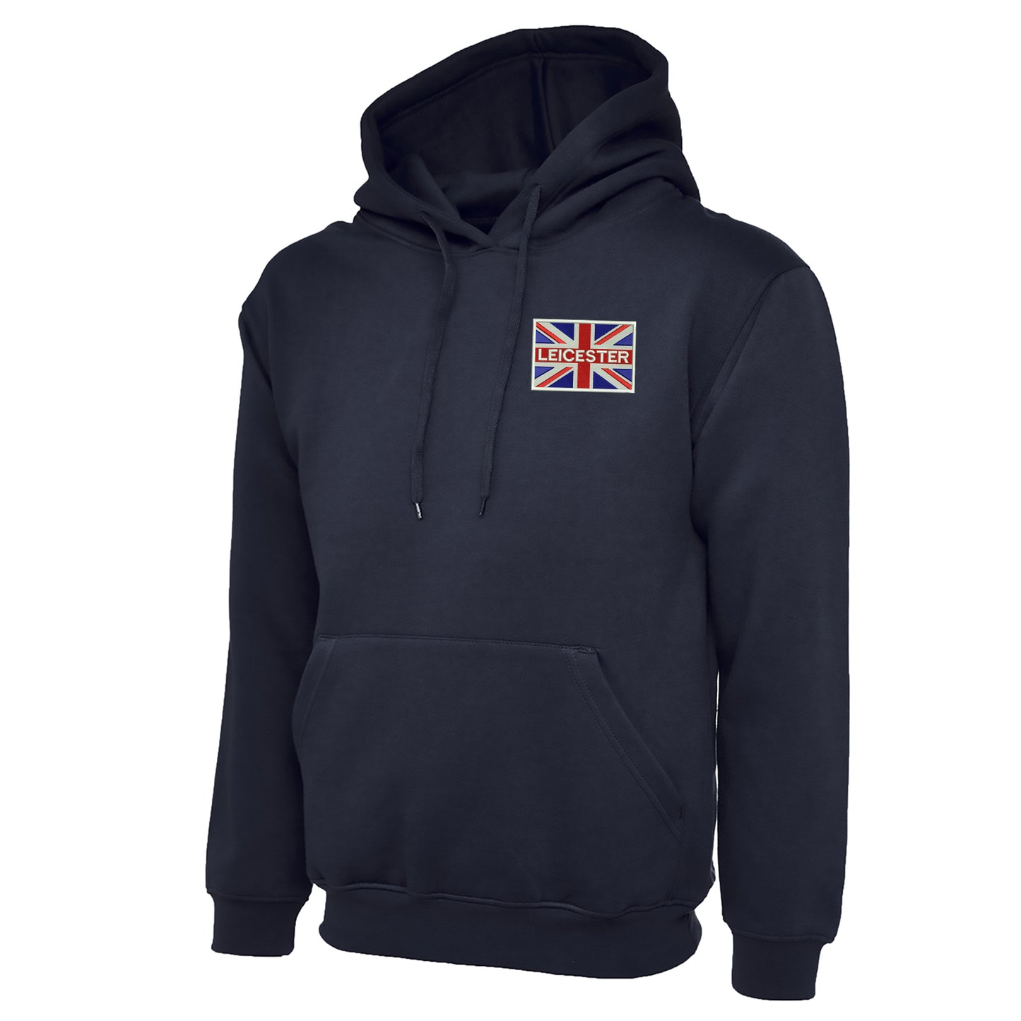 Leicester Coloured Union Jack Embroidered Hoodie
