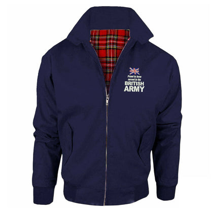 Proud to Have Served in The British Army Embroidered Classic Harrington Jacket