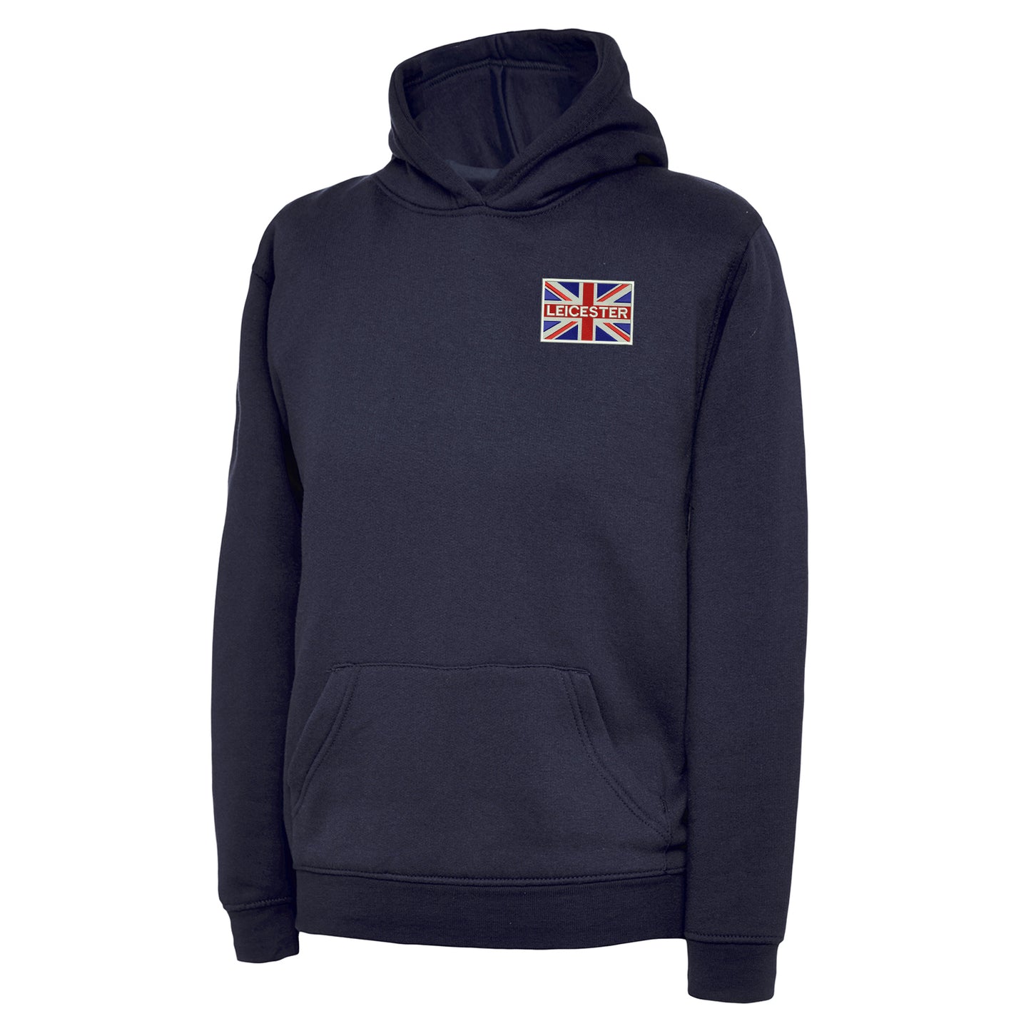 Leicester Coloured Union Jack Embroidered Children's Hoodie