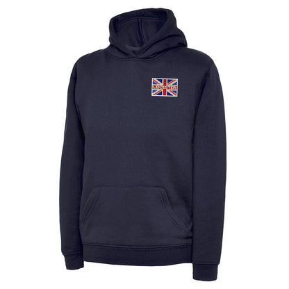 Leicester Coloured Union Jack Embroidered Children's Hoodie