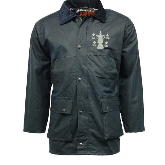 Retro Bolton Four Time Cup Winners Padded Wax Jacket