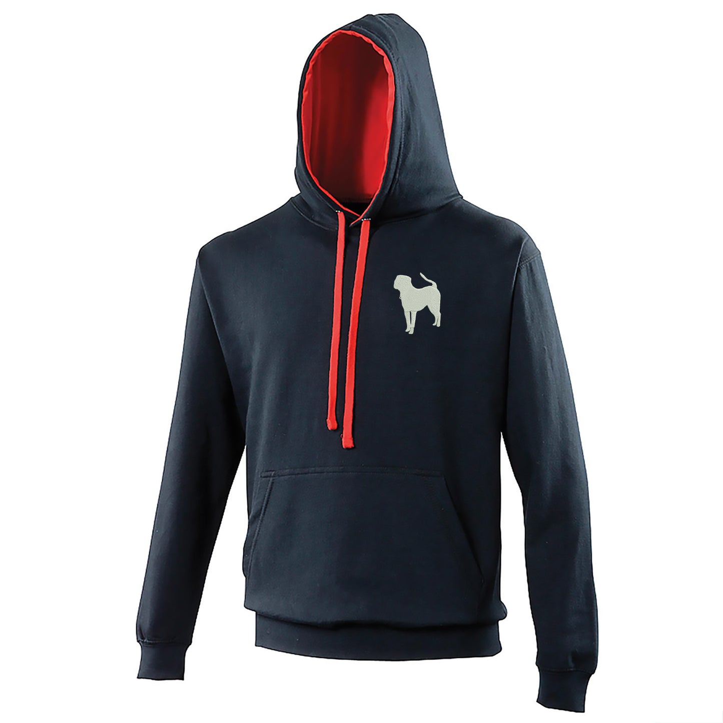 Pit Bull Embroidered Contrast Hoodie