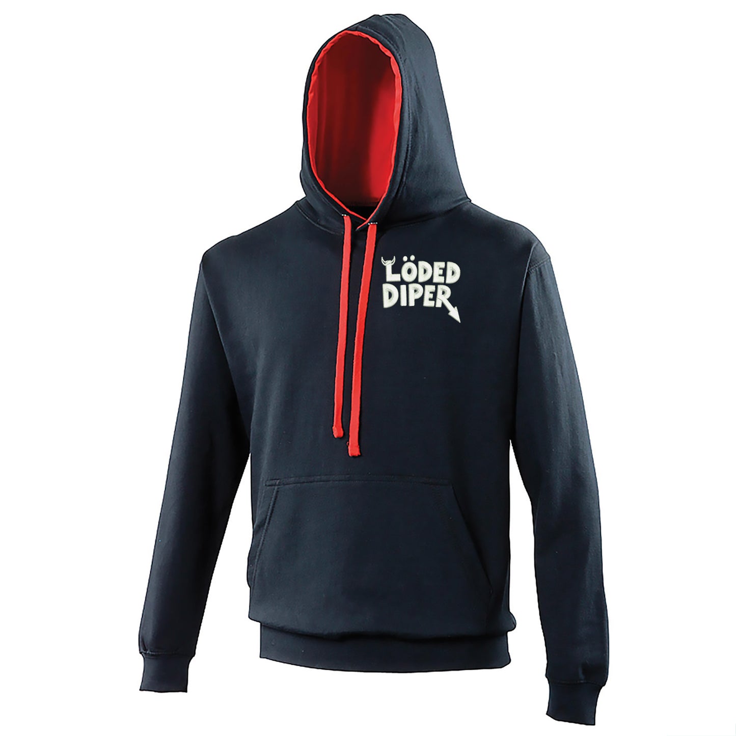 Loded Diper Rock Band Contrast Hoodie 