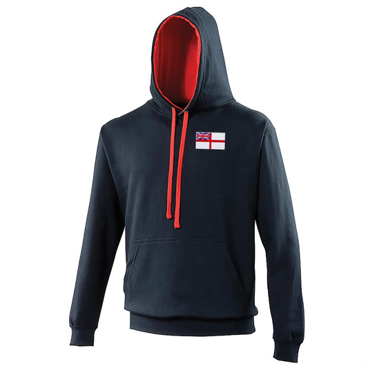 Royal Navy White Ensign Flag Contrast Hoodie