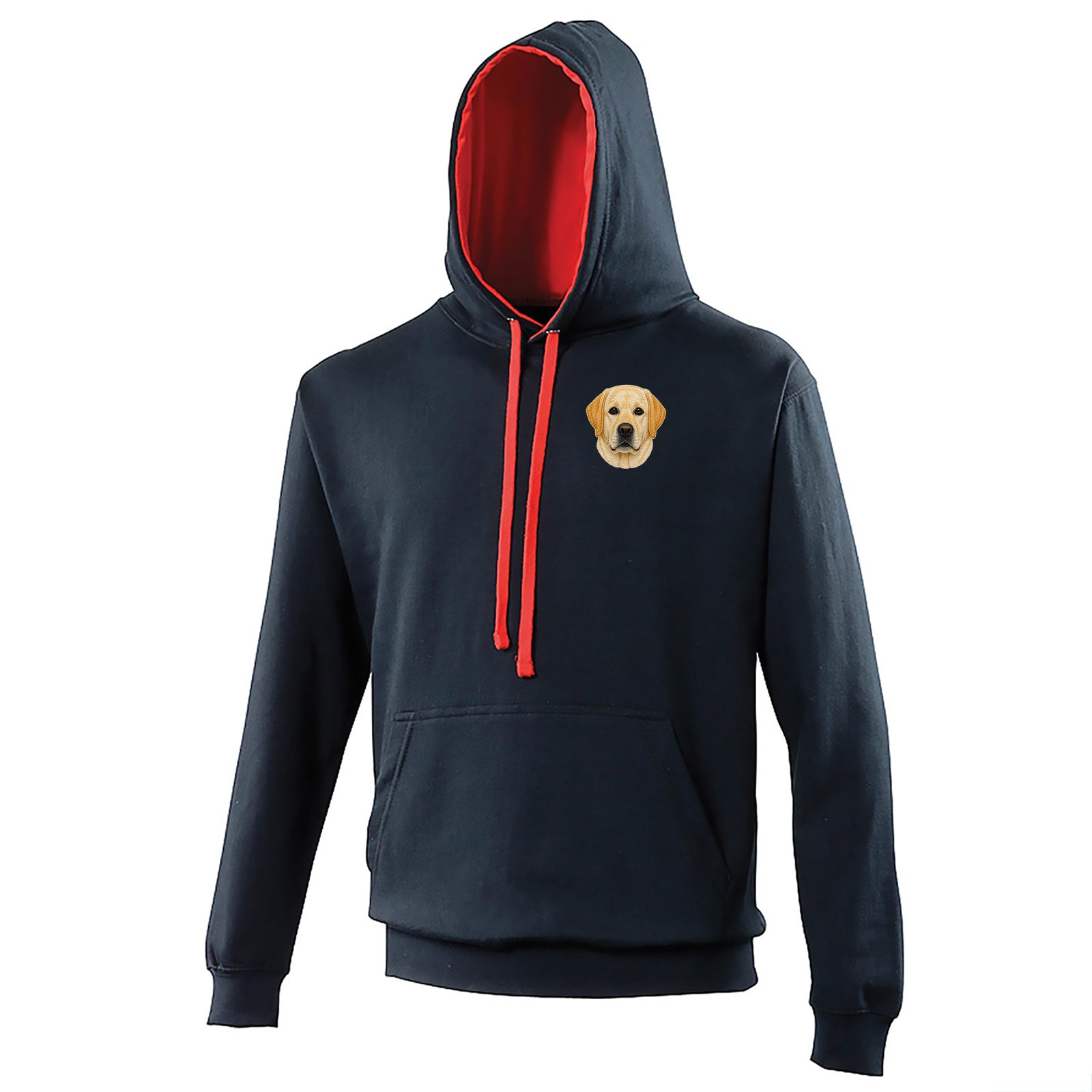 Labrador Dog Face Contrast Hoodie