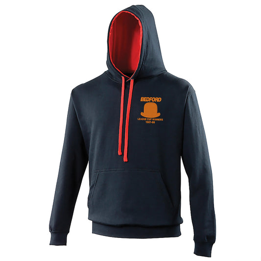 Retro Luton League Cup Winners 1988 Embroidered Contrast Hoodie
