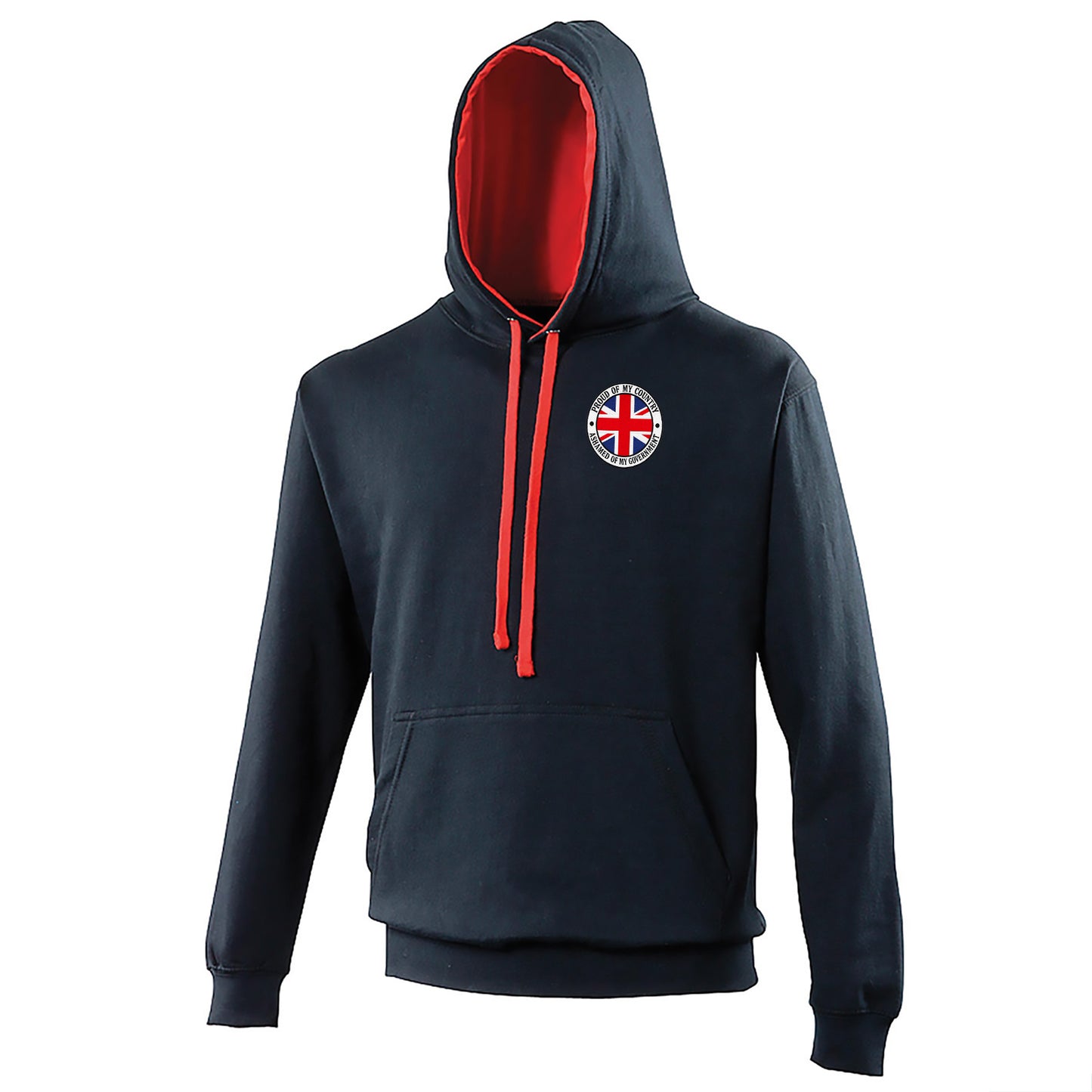 Proud of My Country Ashamed of My Government Contrast Hoodie 