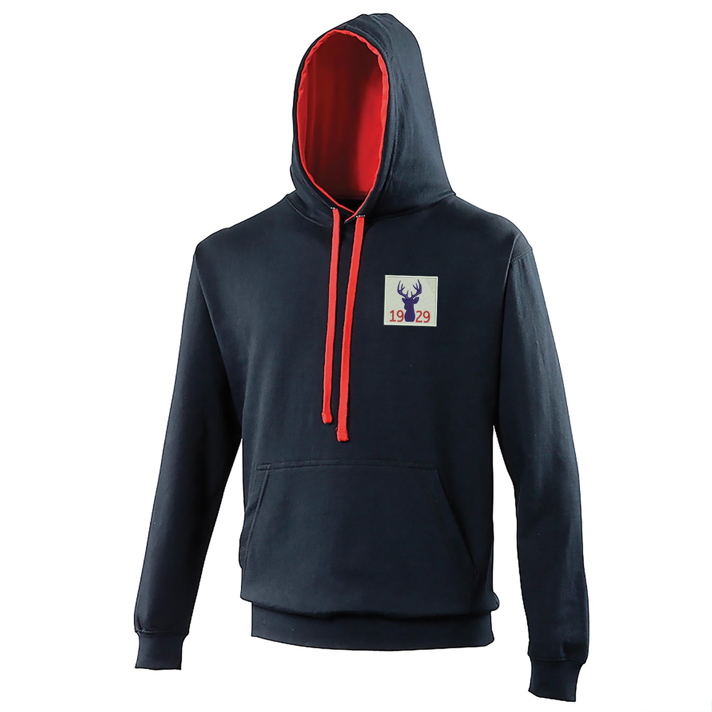 Retro Ross County 1929 Embroidered Contrast Hoodie