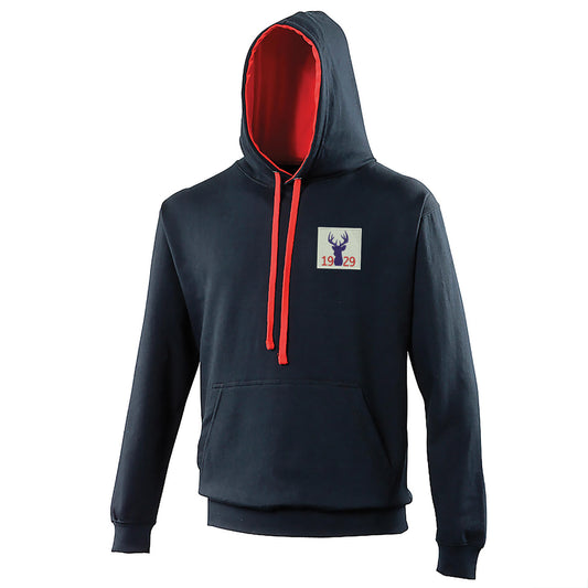 Retro Ross County 1929 Embroidered Contrast Hoodie