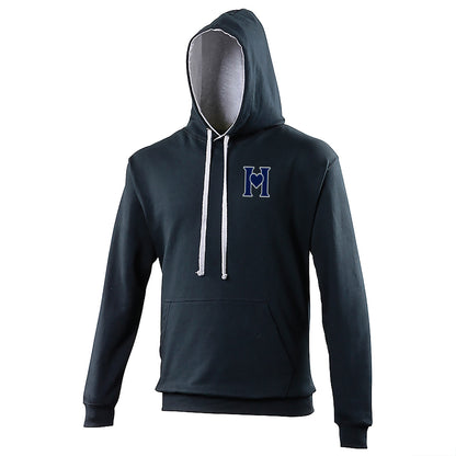 Retro Old School Hearts Football Hoodie