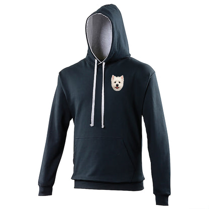 Westie Dog Face Contrast Hoodie