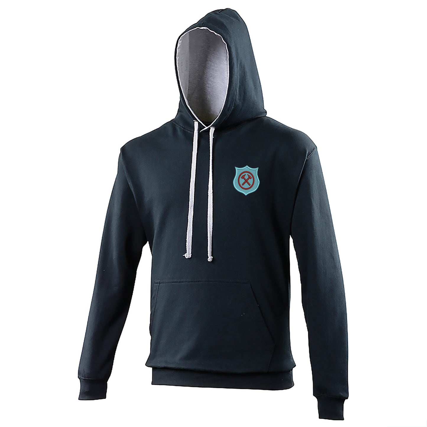 Retro West Ham 1923 Embroidered Contrast Hoodie