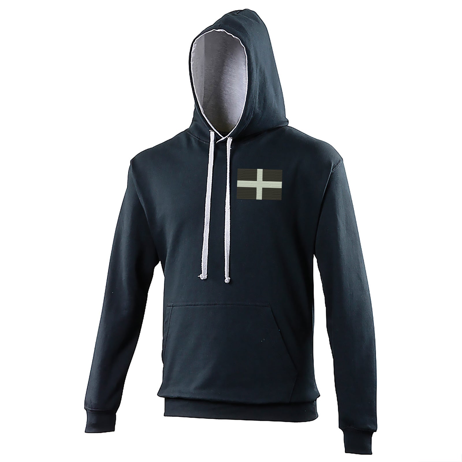 Saint Piran’s Flag Cornwall Contrast Hoodie 