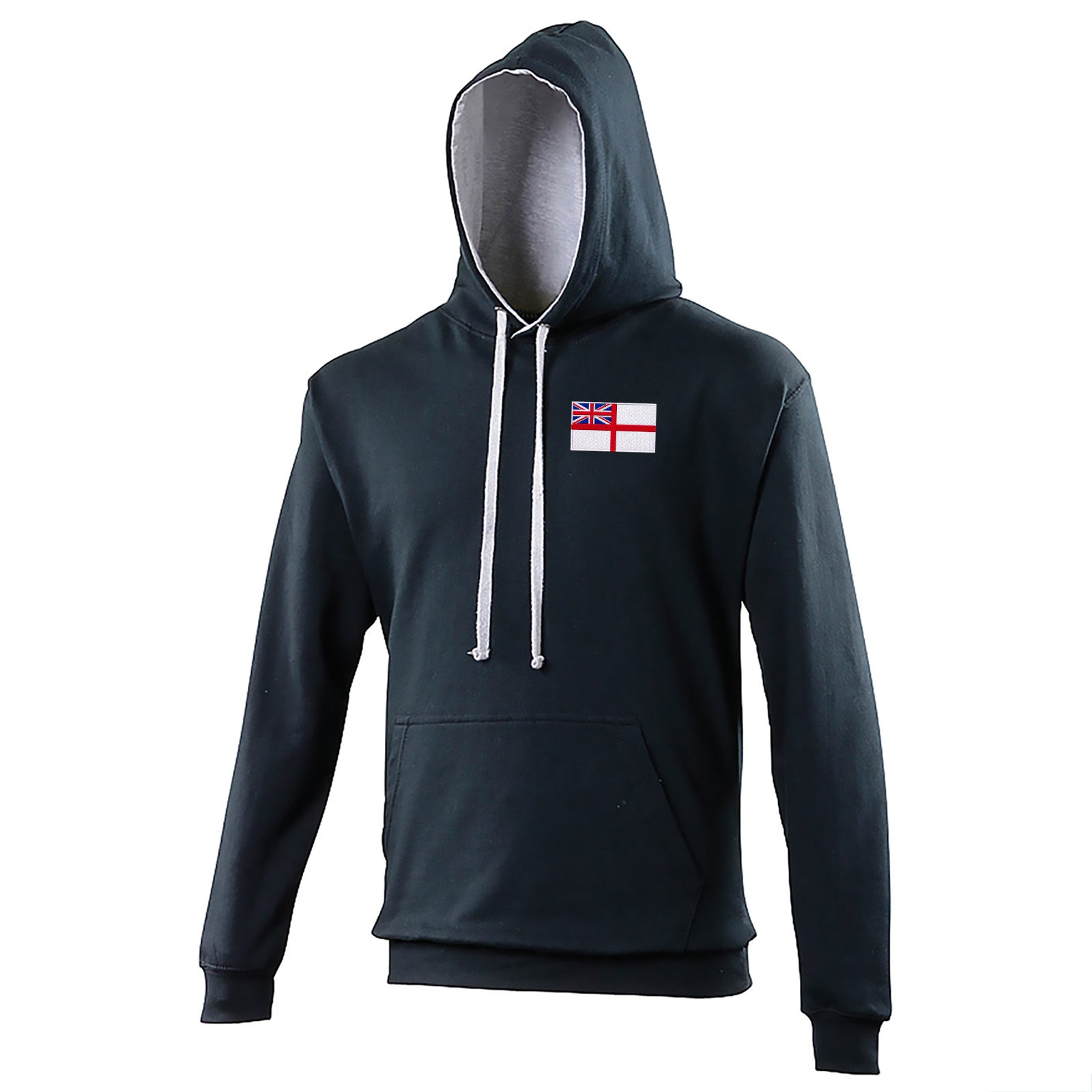 Royal Navy White Ensign Flag Contrast Hoodie